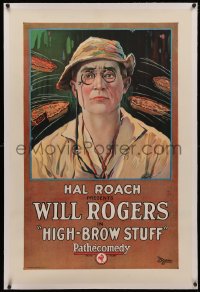 4b0139 HIGH-BROW STUFF linen 1sh 1924 great art of pies thrown at Will Rogers, Hal Roach, ultra rare