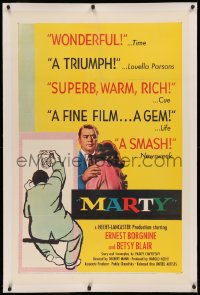 4b0175 MARTY linen 1sh 1955 directed by Delbert Mann, Ernest Borgnine, written by Paddy Chayefsky!