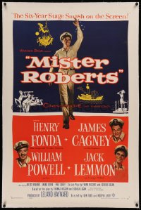 4b0178 MISTER ROBERTS linen 1sh 1955 Henry Fonda, James Cagney, William Powell, Lemmon, John Ford!