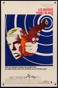 4b0215 POINT BLANK linen 1sh 1967 cool art of Lee Marvin, Angie Dickinson, John Boorman film noir!