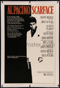 4b0241 SCARFACE linen 1sh 1983 Al Pacino as Tony Montana, Brian De Palma & Oliver Stone classic!