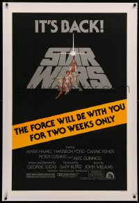 4b0251 STAR WARS linen studio style 1sh R1981 George Lucas classic, art by Tom Jung, two weeks only!