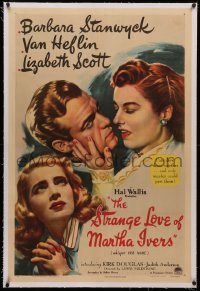 4b0258 STRANGE LOVE OF MARTHA IVERS linen 1sh 1946 Barbara Stanwyck, Van Heflin & Lizabeth Scott!