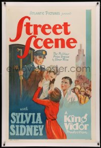 4b0259 STREET SCENE linen 1sh R1938 King Vidor story of Sylvia Sidney in New York's Hell's Kitchen!