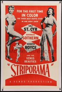 4b0261 STRIPORAMA linen 1sh 1953 exotic strippers Lili St. Cyr, Georgia Sothern & Rosita Royce!