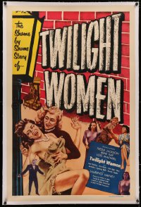 4b0283 TWILIGHT WOMEN linen 1sh 1953 the shame by shame story, frank, bold, raw, great sexy catfight!