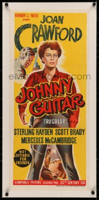 4c0169 JOHNNY GUITAR linen Aust daybill 1954 cool of cowgirl Joan Crawford, Nicholas Ray classic!