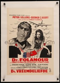 4c0144 DR. STRANGELOVE linen Belgian 1964 Stanley Kubrick, art of Peter Sellers shown in title role!