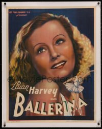 4c0145 FANNY ELSSLER linen pre-war Belgian 1938 great art of Ballerina Lilian Harvey, ultra rare!