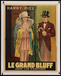 4c0146 HIS GREATEST BLUFF linen pre-war Belgian 1927 Harry Piel & Marlene Dietrich, ultra rare!