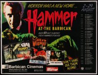 4c0203 HAMMER AT THE BARBICAN linen British quad 1996 horror classics, vampire Chris Lee, The Mummy!