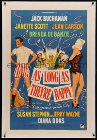 4c0212 AS LONG AS THEY'RE HAPPY linen English 1sh 1957 great art of sexy Diana Dors with top cast!