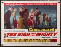 4c0228 HIGH & THE MIGHTY linen 1/2sh 1954 John Wayne, Claire Trevor, directed by William Wellman!
