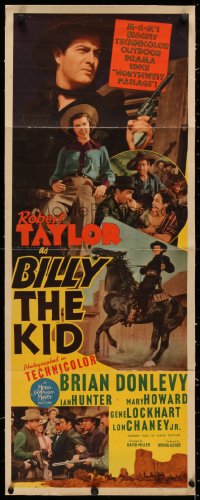 4c0220 BILLY THE KID linen insert 1941 Robert Taylor as the most notorious outlaw in the West!