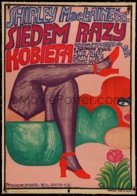 4c0193 WOMAN TIMES SEVEN linen Polish 23x33 1968 different Krajewski art of sexy Shirley MacLaine!