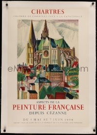 4c0269 ASPECTS DE LA PEINTURE FRANCAISE linen 21x30 French art exhibition 1959 Chartres Cathedral!