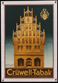 4c0309 CRUWELL-TABAK linen 23x34 German advertising poster 1940s art of the tobacco house in 1530!
