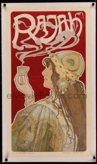 4c0311 HENRI PRIVAT-LIVEMONT linen 17x30 Dutch advertising poster 1899 cool art for Rajah coffee!