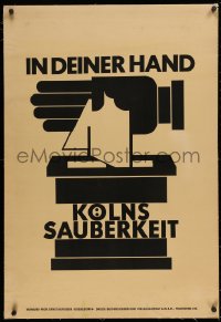 4c0301 IN DEINER HAND linen 25x36 German special poster 1930s Aufseeser art encouraging a clean city!