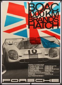 4c0072 PORSCHE linen 34x47 German special poster 1970 BOAC 1000km Brands Hatch race, rare!