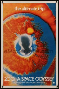 4d0376 2001: A SPACE ODYSSEY 1sh 1970 most rare & desirable colorful EYE poster, the ultimate trip!