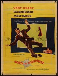 4d0251 NORTH BY NORTHWEST 30x40 1959 Alfred Hitchcock classic, Cary Grant & Eva Marie Saint, rare!