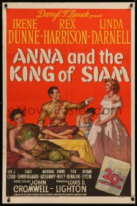 4d0272 ANNA & THE KING OF SIAM 1sh 1946 Tepper art of Dunne, Rex Harrison, Asian Linda Darnell!