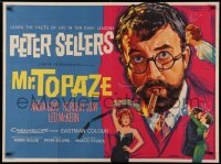 4d0262 MR. TOPAZE British quad 1962 Chantrell art of bearded Peter Sellers w/cigar, ultra rare!