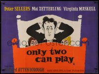 4d0263 ONLY TWO CAN PLAY British quad 1962 Stevens art of Peter Sellers in bed with girls, rare!