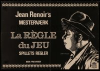 4d0474 RULES OF THE GAME Danish 1966 Jean Renoir's classic Le regle du jeu, his own art of himself!