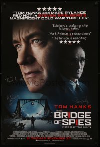 4d0451 BRIDGE OF SPIES signed advance DS English 1sh 2015 by Steven Spielberg, Tom Hanks AND Rylance!