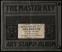 4d0007 MASTER KEY English stamp album 1914 early serial, contains 59 stamps w/scenes from the movie!