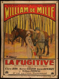 4d0180 RUNAWAY French 1p 1926 R. Huoy art of Clara Bow & Warner Baxter by horse, ultra rare!
