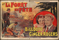 4d0171 CARNIVAL BOAT French 2p 1935 different art of William Boyd & young sexy Ginger Rogers, rare!