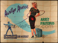 4d0159 BUS STOP French 4p 1956 Geleng art of cowboy Don Murray roping sexy Marilyn Monroe, rare!