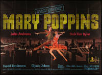 4d0164 MARY POPPINS French 4p 1965 art of Julie Andrews & Dick Van Dyke, Disney classic, rare!