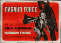 4d0155 MAGNUM FORCE French 8p 1974 huge c/u of Clint Eastwood is Dirty Harry w/ his huge gun, rare!