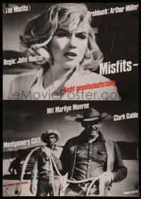 4d0464 MISFITS German R1972 close up of sexy Marilyn Monroe, Clark Gable, Montgomery Clift, Huston!