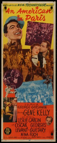 4d0395 AMERICAN IN PARIS insert 1951 different montage of Gene Kelly & Leslie Caron and top cast!
