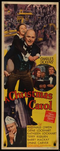 4d0097 CHRISTMAS CAROL insert 1938 Charles Dickens classic, Reginald Owen as Scrooge, ultra rare!