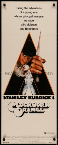 4d0399 CLOCKWORK ORANGE insert 1972 Stanley Kubrick, Castle art of Malcolm McDowell, X-rated!