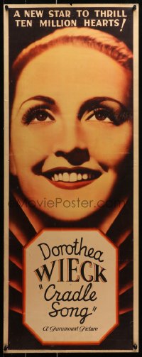 4d0400 CRADLE SONG insert 1933 close-up Dorothea Wieck, ten million hearts will THRILL, rare!