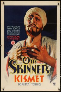 4d0291 KISMET 1sh 1930 great art of Arabian Otis Skinner wearing turban, ultra rare!