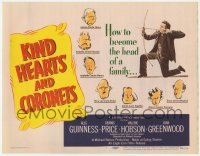 4d0335 KIND HEARTS & CORONETS TC 1950 Dennis Price murders eight Alec Guinnesses, Ealing classic!