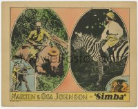 4d0369 SIMBA LC 1928 c/u of director/stars Osa & Martin Johnson on zebra & rhinocerus in Africa!