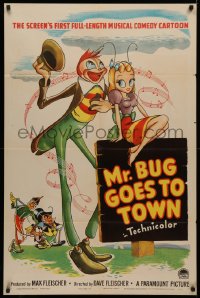 4d0298 MR. BUG GOES TO TOWN 1sh 1941 Dave Fleischer, the first full-length musical comedy cartoon!