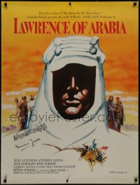 4d0250 LAWRENCE OF ARABIA signed 30x40 acetate poster 1962 by Maurice Jarre, Kerfyser art, very rare!