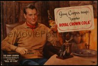 4d0089 RC COLA 26x40 advertising poster 1942 Ball of Fire's Gary Cooper prefers Royal Crown Cola, rare!