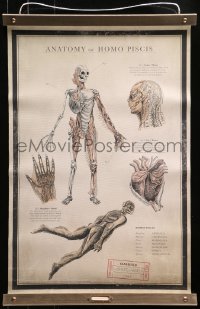 4d0085 SHAPE OF WATER 18x27 special poster 2017 anatomy chart of the Amphibian Man!