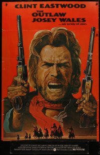 4d0088 OUTLAW JOSEY WALES 40x57 standee 1976 Eastwood is an army of one, art by Roy Andersen, rare!